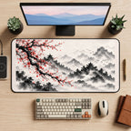 Cherry Blossoms and Misty Pagodas desk mat — product mockup 2
