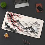 Cherry Blossoms and Misty Pagodas desk mat — product mockup 3