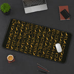 Golden Egyptian Hieroglyphs desk mat — product mockup 3