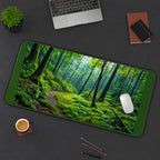 Sunlit Mossy Forest Trail desk mat — product mockup 3