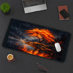 Orange Tree by a Still Lake desk mat — product mockup 3