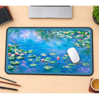Blue Pond with Water Lilies desk mat — product mockup 1