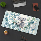 Koala among Eucalyptus Leaves desk mat — product mockup 3