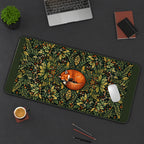 Sleeping Fox in a Leafy Wreath desk mat — product mockup 3