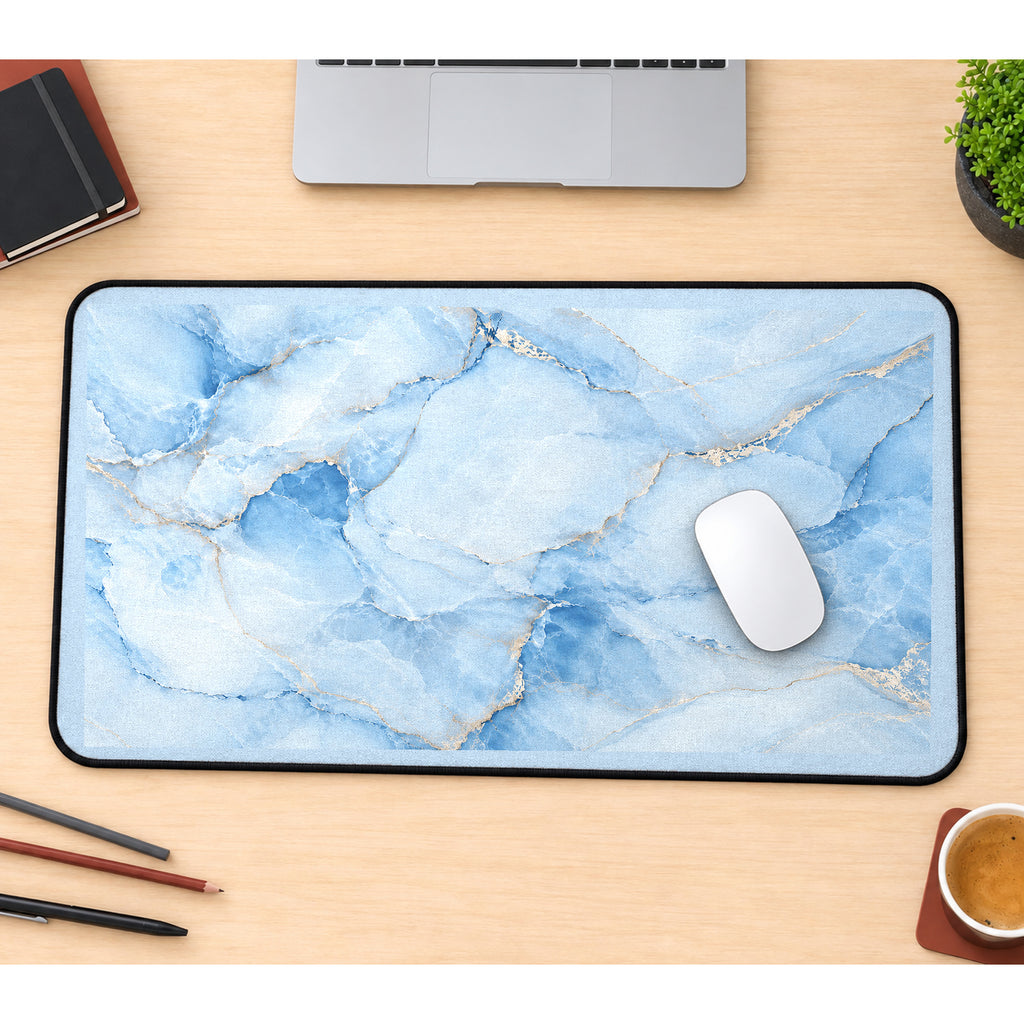 Blue Marble Vein Pattern desk mat — product mockup 1