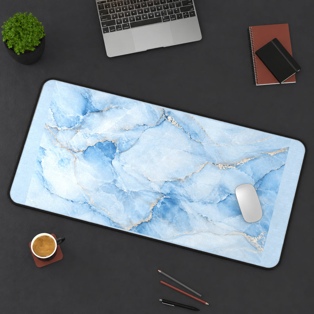 Blue Marble Vein Pattern desk mat — product mockup 3