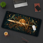 Ornate Sword and Golden Leaves desk mat — product mockup 3