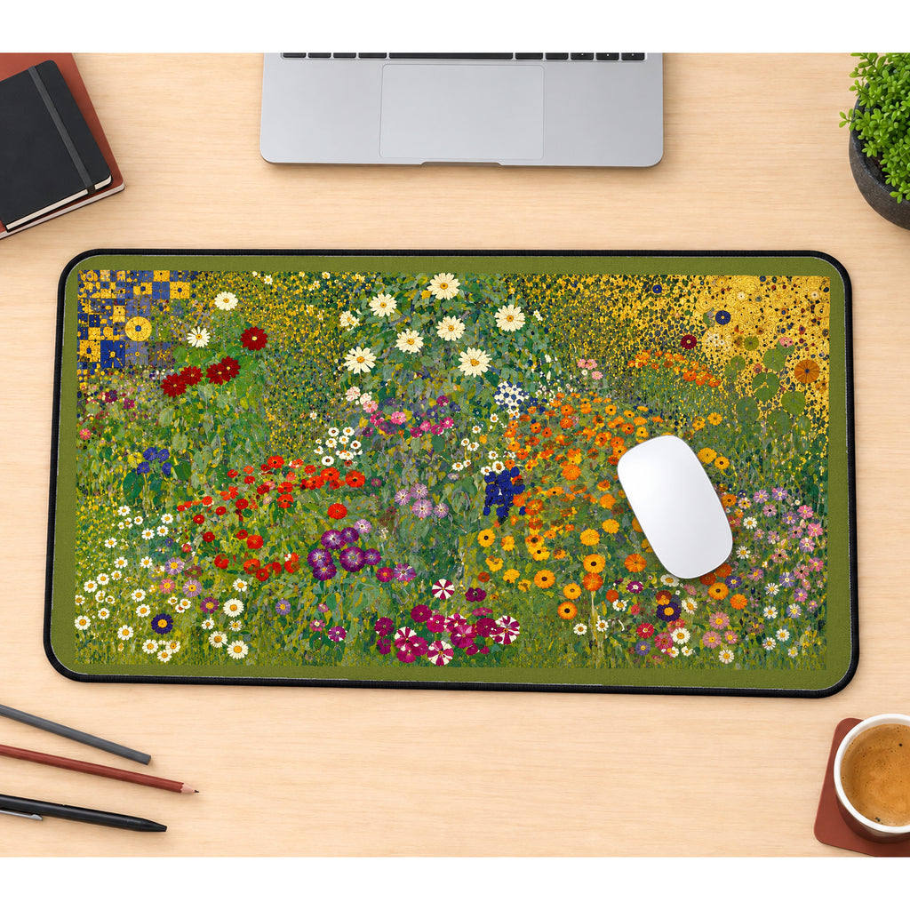 Colorful Meadow in Bloom desk mat — product mockup 1
