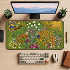 Colorful Meadow in Bloom desk mat — product mockup 2