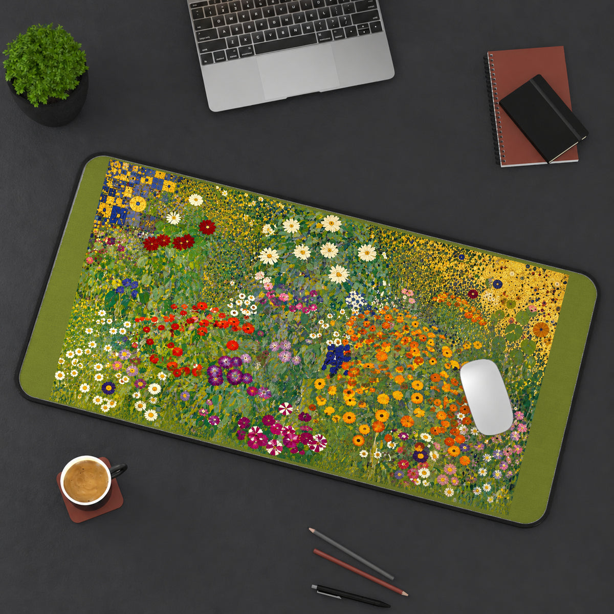 Colorful Meadow in Bloom desk mat — product mockup 3