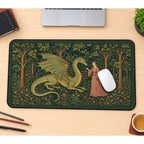 Dragon and Maiden in the Woods desk mat — product mockup 1