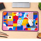Color Block Shapes and Squiggles desk mat — product mockup 1