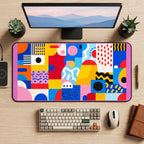 Color Block Shapes and Squiggles desk mat — product mockup 2