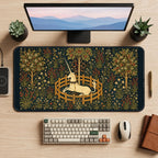 Unicorn in a Flowering Garden desk mat — product mockup 2