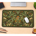 Fox among Curling Woodland Leaves desk mat — product mockup 1