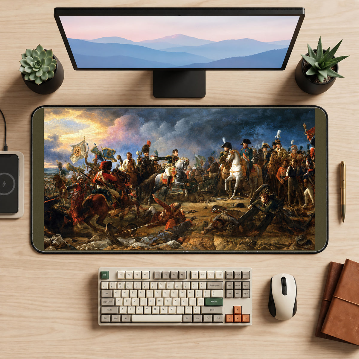 Cavalry on a Historic Battlefield desk mat — product mockup 2