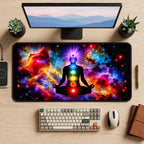 Rainbow Chakra Meditation desk mat — product mockup 2