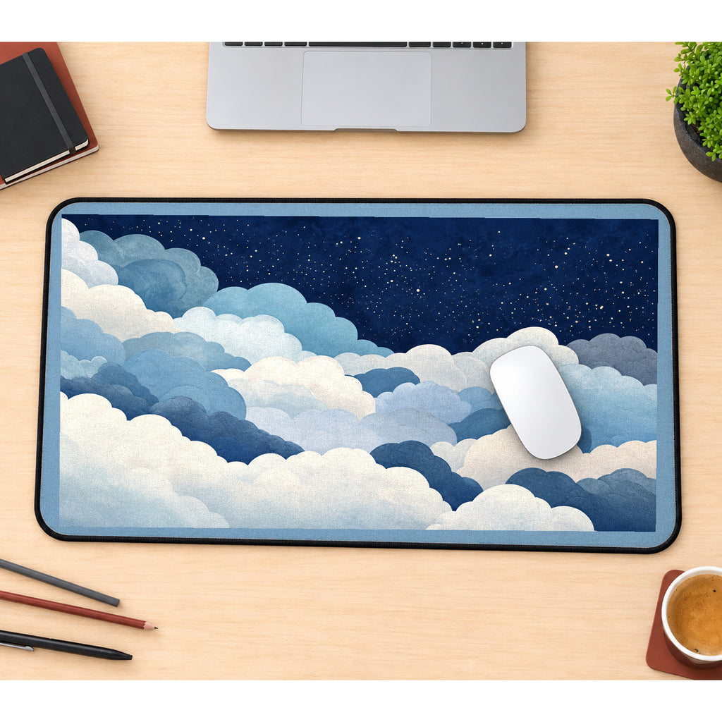 Cloud Banks beneath Tiny Stars desk mat — product mockup 1