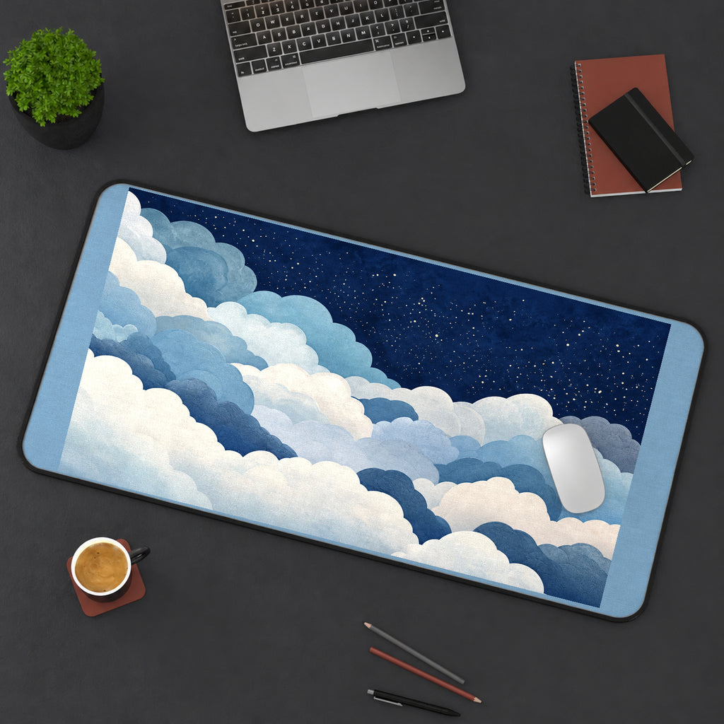 Cloud Banks beneath Tiny Stars desk mat — product mockup 3