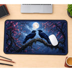 Two Ravens beneath a Full Moon desk mat — product mockup 1
