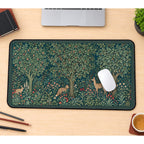 Deer in an Ornate Green Forest desk mat — product mockup 1