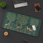 Deer in an Ornate Green Forest desk mat — product mockup 3