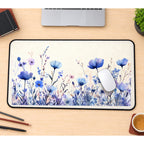 Blue and Lilac Meadow Flowers desk mat — product mockup 1