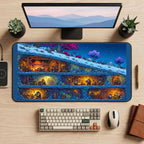 Snowy Mountain Workshop Cutaway desk mat — product mockup 2