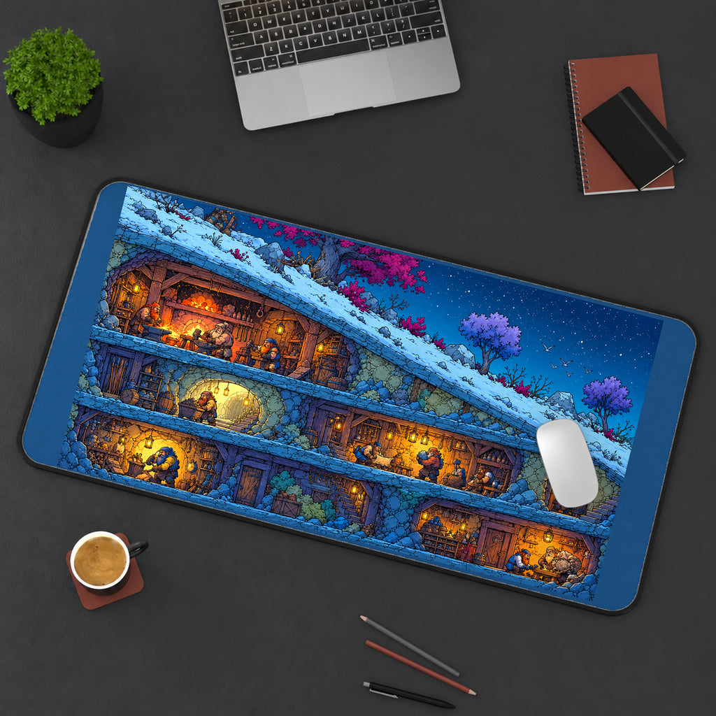 Snowy Mountain Workshop Cutaway desk mat — product mockup 3