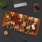 Autumn Trees through Windowpanes desk mat — product mockup 3