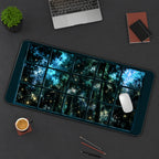 Fireflies beyond a Night Window desk mat — product mockup 3