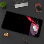 Red Lit Anime Portrait desk mat — product mockup 3