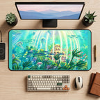 Underwater Garden and Ruins desk mat — product mockup 2