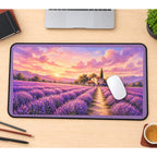 Lavender Rows at Sunrise desk mat — product mockup 1