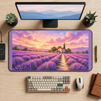 Lavender Rows at Sunrise desk mat — product mockup 2