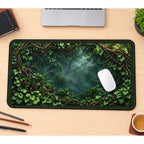 Leafy Arch into a Misty Forest desk mat — product mockup 1
