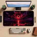 Crimson Eclipse over Dark Water desk mat — product mockup 2