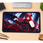 Red Haired Angel in a Cathedral desk mat — product mockup 1