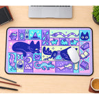 Cats and Witchcraft Doodle Blocks desk mat — product mockup 1