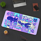 Cats and Witchcraft Doodle Blocks desk mat — product mockup 3