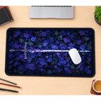Silver Sword among Purple Flowers desk mat — product mockup 1