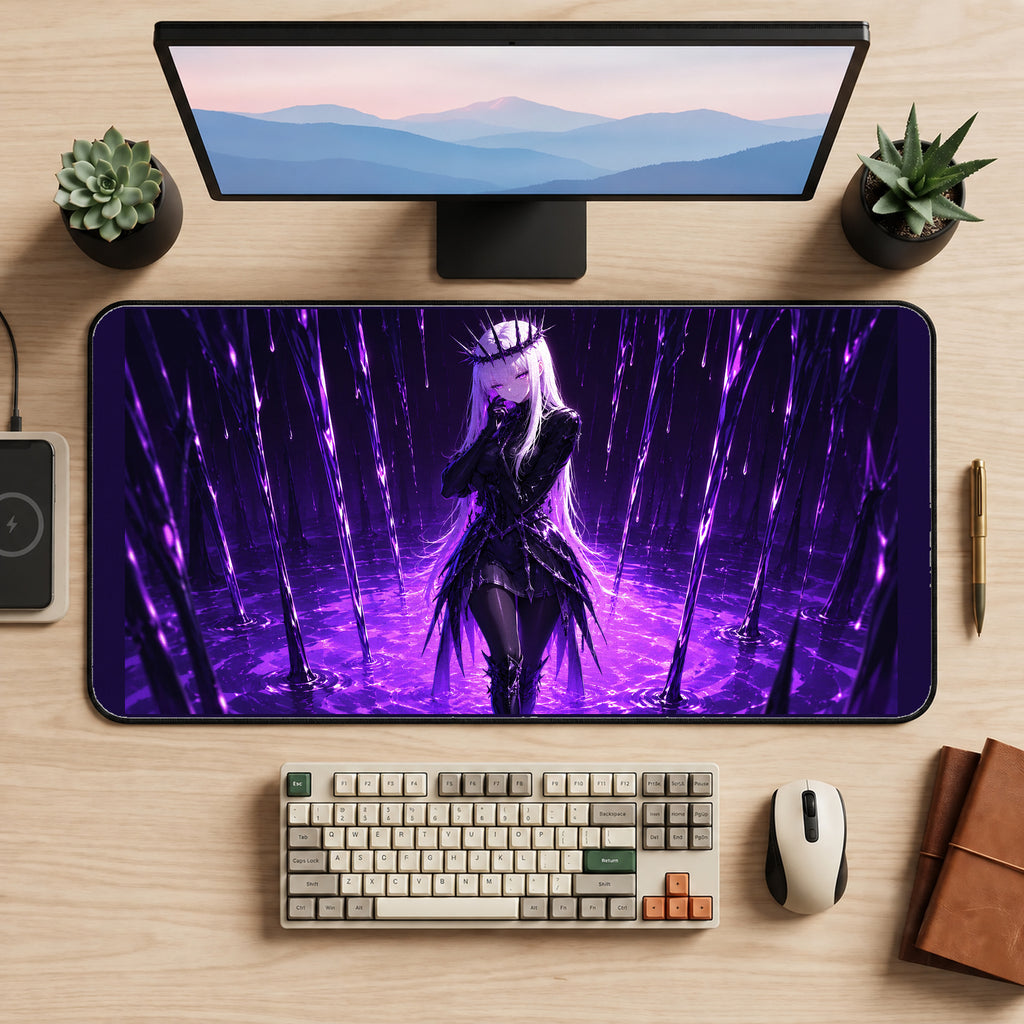 Purple Thorn Queen desk mat — product mockup 2