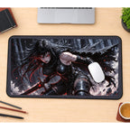 Black Armored Sword Warrior desk mat — product mockup 1