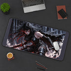 Black Armored Sword Warrior desk mat — product mockup 3