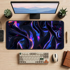 Purple and Blue Liquid Folds desk mat — product mockup 2