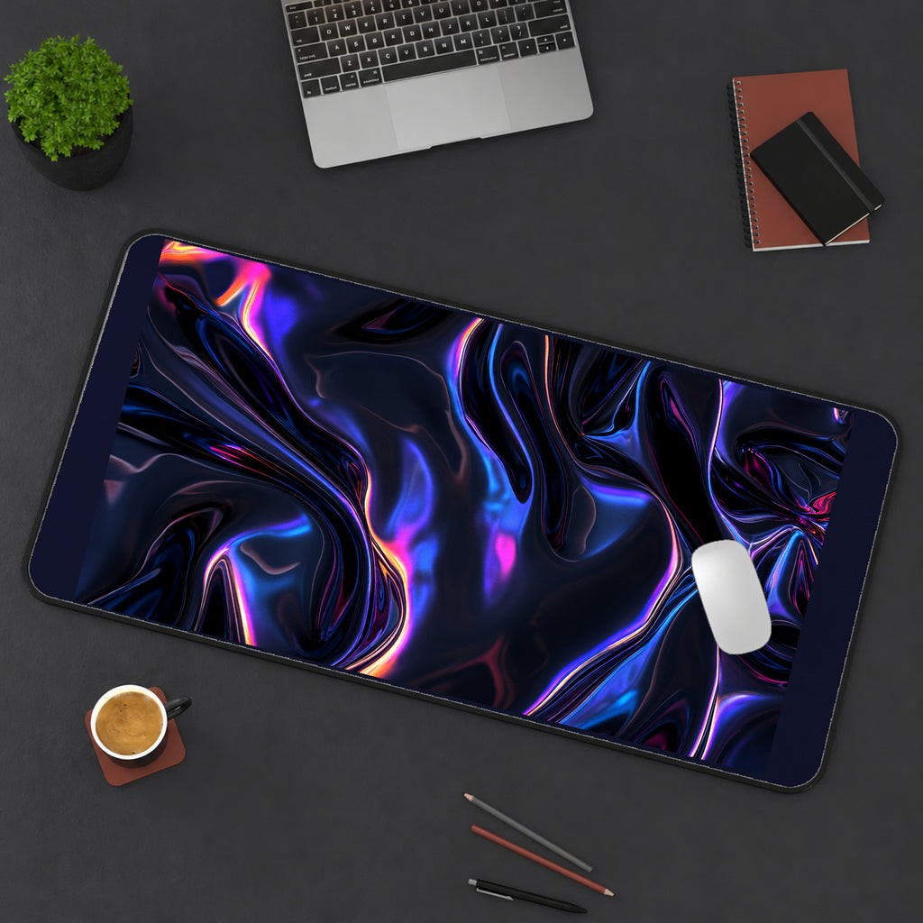 Purple and Blue Liquid Folds desk mat — product mockup 3