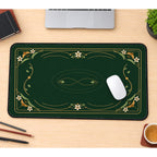 Moss Green Floral Border desk mat — product mockup 1