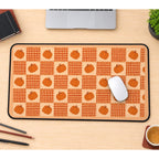 Pumpkins and Rust Plaid Squares desk mat — product mockup 1