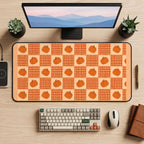 Pumpkins and Rust Plaid Squares desk mat — product mockup 2