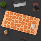 Pumpkins and Rust Plaid Squares desk mat — product mockup 3